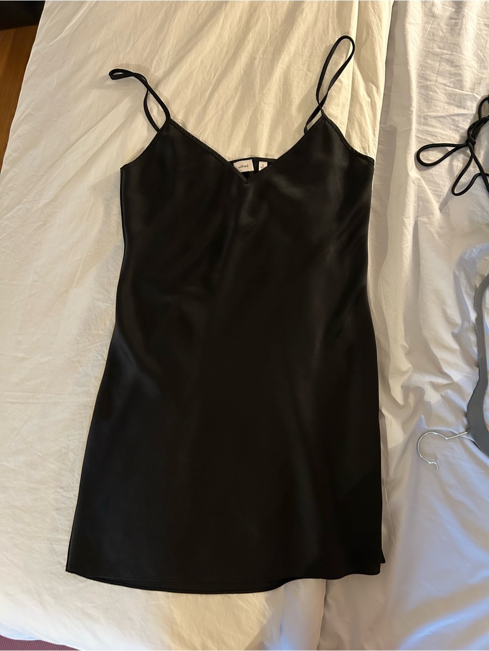 Aritzia wilfred mini black slip dress